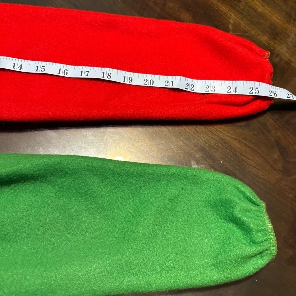 Unbranded Kids Red Green Elf Costume - top, elastic pants, hat w/bells and shoes